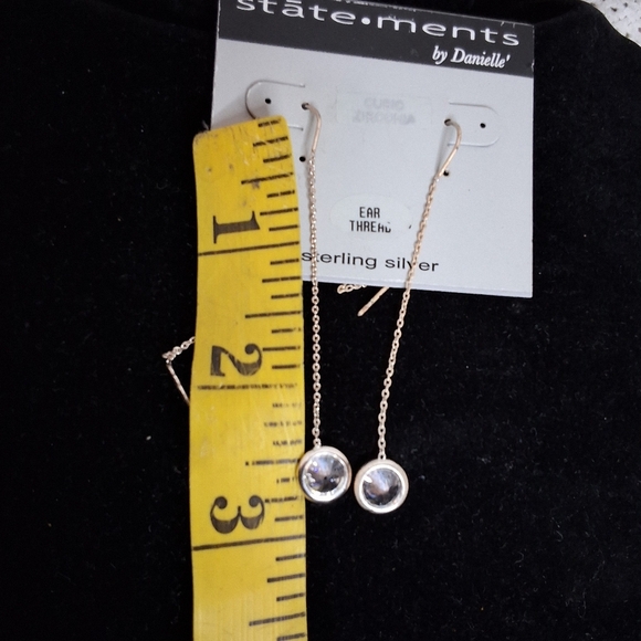 Statements by Danielle sterling and zirconia ear threads NWT - Picture 3 of 4